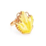 Adjustable Amber Ring In Gold The Canada, Ring Size: 11.5 / 21, image 