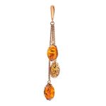 Chain Dangle Amber Earrings In Gold-Plated Silver The Casablanca, image , picture 7