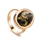 Adjustable Amber Ring In Gold-Plated Silver The Goji, Ring Size: Adjustable, image 