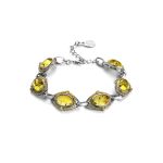 Cocktail Amber Ring In Sterling Silver With Crystals The Raphael, Ring Size: 12 / 21.5, image , picture 7