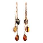 Multicolor Amber Pendant In Gold-Plated Silver The Casablanca, image , picture 6