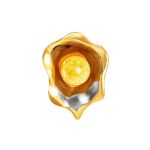 Bold Gold-Plated Ring With Honey Amber The Turandot, Ring Size: Adjustable, image , picture 5