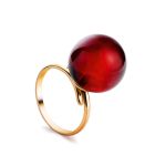 Adjustable Golden Ring With Amber The Paris, Ring Size: 8.5 / 18.5, image 