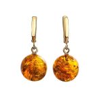 Round Gold-Plated Pendant With Cognac Amber The Jupiter, image , picture 6