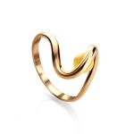 Wavy Amber Ring In Gold The Leia, Ring Size: 11.5 / 21, image 