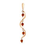 Cherry Amber Dangle Earrings In Gold-Plated Silver The Siesta, image , picture 6