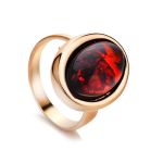 Adjustable Amber Ring In Gold Plated Silver The Goji, Ring Size: Adjustable, image 