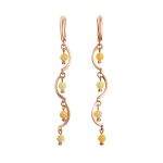 Honey Amber Dangle Earrings In Gold-Plated Silver The Siesta, image 