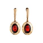 Drop Amber Earrings In Gold-Plated Silver The Ellas, image 