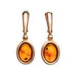 Drop Amber Earrings In Gold-Plated Silver The Goji, image 