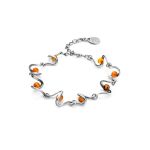 Link Amber Bracelet In Sterling Silver The Leia, image 
