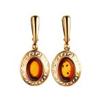 Drop Amber Earrings In Gold-Plated Silver The Ellas, image 