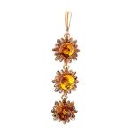 Gold-Plated Ring With Cognac Amber The Aster, Ring Size: 11.5 / 21, image , picture 8