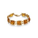 Geometric Amber Bracelet In Gold Plated Silver The Hermitage, image 