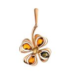 Multicolor Amber Pendant In Gold-Plated Silver The Shamrock, image 