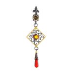 Gold-Plated Dangles With Multicolor Amber The Arabesque, image , picture 6
