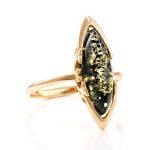 Green Amber Ring In Gold The Ballade, Ring Size: 9.5 / 19.5, image 