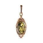 Drop Gold-Plated Earrings With Green Amber And Crystals The Albertina, image , picture 7