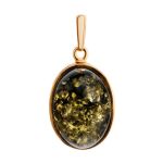Green Amber Ring In Gold-Plated Silver The Goji, Ring Size: 9 / 19, image , picture 5
