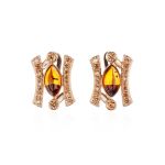 Amber Ring In Gold With Champagne Crystals The Raphael, Ring Size: 6.5 / 17, image , picture 5