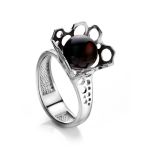Cherry Amber Ring In Sterling Silver The Geneva, Ring Size: 12 / 21.5, image 