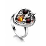 Sweet Cognac Amber Strawberry​ Ring In Sterling Silver The Confiture, Ring Size: 9.5 / 19.5, image 
