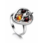 Sweet Cognac Amber Strawberry​ Ring In Sterling Silver The Confiture, Ring Size: 8.5 / 18.5, image 