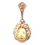Drop Amber Pendant In Gold-Plated Silver The Luxor, image 