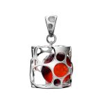 Cube Amber Pendant In Sterling Silver The Geneva, image 
