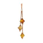 Amber Chain Dangle Earrings In Gold-Plated Silver The Casablanca, image , picture 6