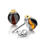 Cognac Amber Earrings In Sterling Silver The Scarab, image 