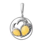 Fabulous Honey Amber Pendant In Sterling Silver The Eagles, image 