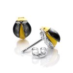 Honey Amber Earrings In Sterling Silver The Scarab, image 