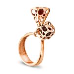 Gold-Plated Ring With Cherry Amber The Geneva, Ring Size: 8 / 18, image 