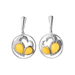 Stylish  Amber Dangle Earrings In Sterling Silver The Eagles, image 