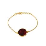 Gold-Plated Ring With Cherry Amber The Monaco, Ring Size: 11.5 / 21, image , picture 5