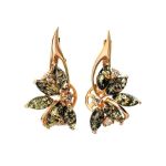 Amber Ring With Crystals In Gold The Lotus, Ring Size: 7 / 17.5, image , picture 6
