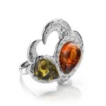 Multicolor Dazzling  Amber Ring In Sterling Silver The Eagles, Ring Size: 5 / 15.5, image 