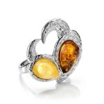 Multicolor Bold Amber Ring In Sterling Silver The Eagles, Ring Size: 7 / 17.5, image 