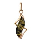 Green Amber Pendant In Gold-Plated Silver The Vesta, image 