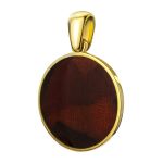 Round Amber Pendant In Gold-Plated Silver The Monaco, image 