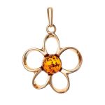 Charming Gold-Plated Ring With Cognac Amber The Daisy, Ring Size: 6.5 / 17, image , picture 8