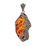 Cognac Amber Pendant In Sterling Silver With Crystals The Colorado, image 