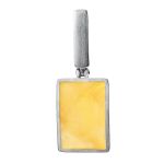 Geometric Amber Pendant In Sterling Silver The London, image 