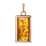 Square Cut Amber Pendant In Gold-Plated Silver The Chelsea, image 