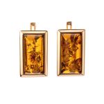 Square Cut Amber Pendant In Gold-Plated Silver The Chelsea, image , picture 7