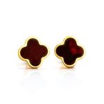 Stud Amber Earrings In Gold-Plated Silver The Monaco, image 