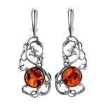 Wonderful Filigree Silver Drop Earrings With Cherry Amber The Tivoli, image 