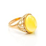 Amber Ring In Gold Plated Silver The Carmen, Ring Size: 9 / 19, image 