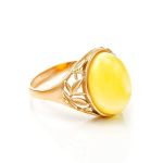 Amber Ring In Gold Plated Silver The Carmen, Ring Size: 6.5 / 17, image 